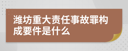 潍坊重大责任事故罪构成要件是什么