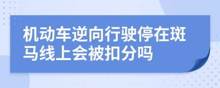 机动车逆向行驶停在斑马线上会被扣分吗