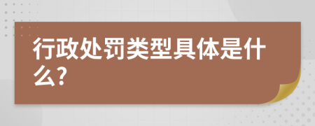 行政处罚类型具体是什么?