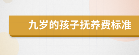 九岁的孩子抚养费标准