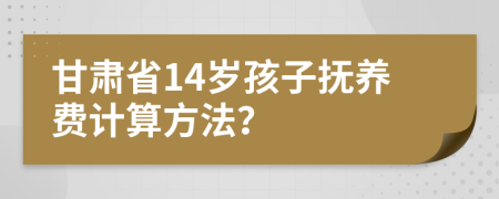 甘肃省14岁孩子抚养费计算方法？