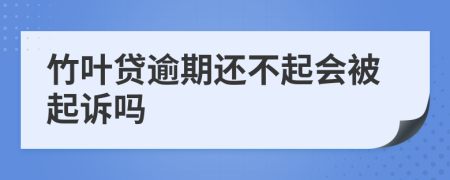 竹叶贷逾期还不起会被起诉吗