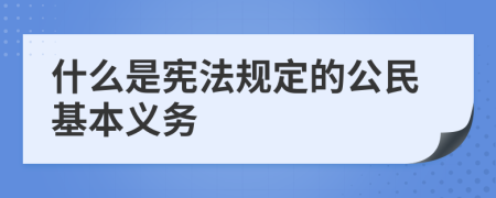 什么是宪法规定的公民基本义务