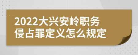 2022大兴安岭职务侵占罪定义怎么规定