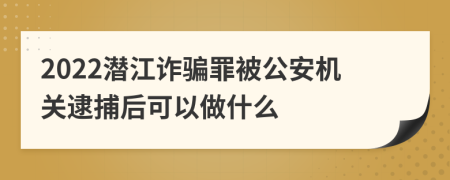 2022潜江诈骗罪被公安机关逮捕后可以做什么