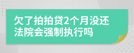 欠了拍拍贷2个月没还法院会强制执行吗