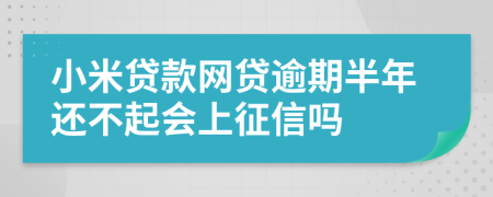 小米贷款网贷逾期半年还不起会上征信吗