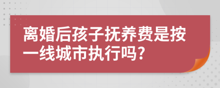 离婚后孩子抚养费是按一线城市执行吗?