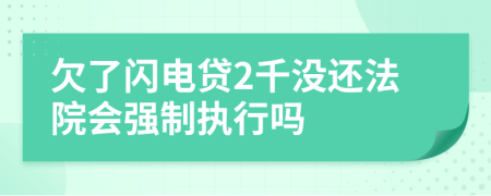 欠了闪电贷2千没还法院会强制执行吗