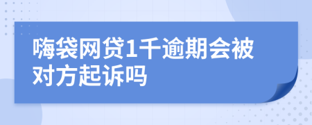 嗨袋网贷1千逾期会被对方起诉吗