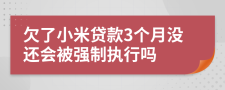 欠了小米贷款3个月没还会被强制执行吗