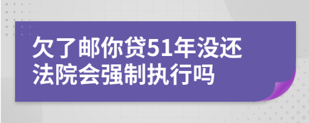 欠了邮你贷51年没还法院会强制执行吗