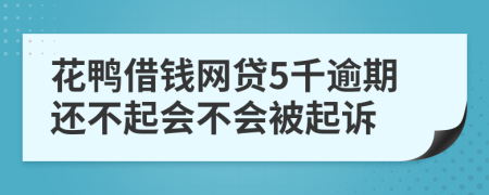 花鸭借钱网贷5千逾期还不起会不会被起诉