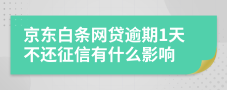 京东白条网贷逾期1天不还征信有什么影响