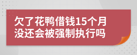 欠了花鸭借钱15个月没还会被强制执行吗