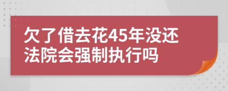 欠了借去花45年没还法院会强制执行吗