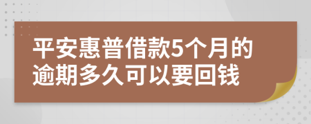 平安惠普借款5个月的逾期多久可以要回钱