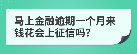 马上金融逾期一个月来钱花会上征信吗？