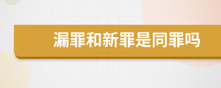 漏罪和新罪是同罪吗