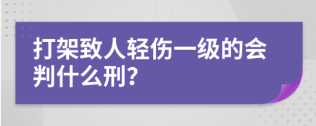 打架致人轻伤一级的会判什么刑？