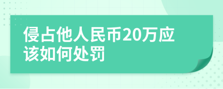 侵占他人民币20万应该如何处罚