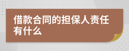 借款合同的担保人责任有什么