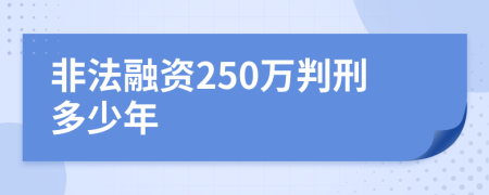 非法融资250万判刑多少年