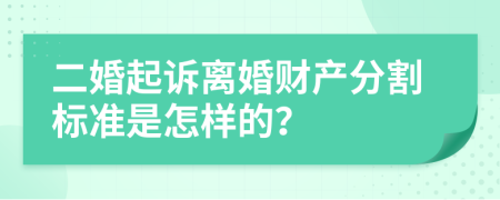 二婚起诉离婚财产分割标准是怎样的？