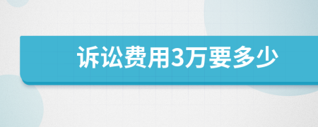 诉讼费用3万要多少