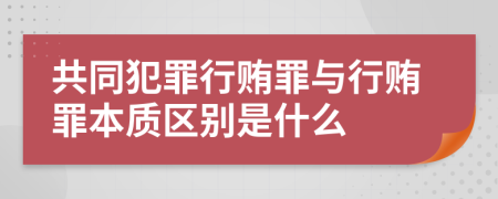 共同犯罪行贿罪与行贿罪本质区别是什么