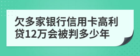 欠多家银行信用卡高利贷12万会被判多少年