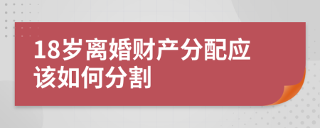 18岁离婚财产分配应该如何分割