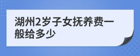 湖州2岁子女抚养费一般给多少