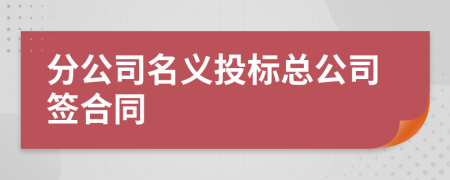 分公司名义投标总公司签合同