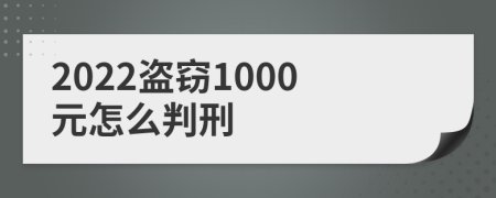 2022盗窃1000元怎么判刑