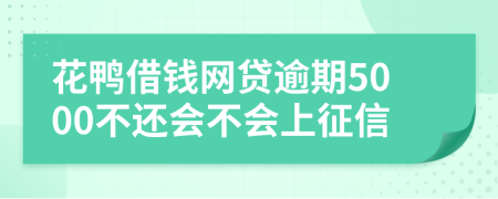 花鸭借钱网贷逾期5000不还会不会上征信