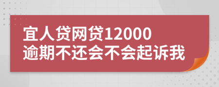 宜人贷网贷12000逾期不还会不会起诉我