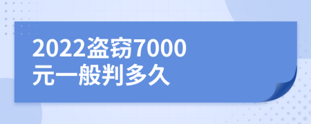 2022盗窃7000元一般判多久