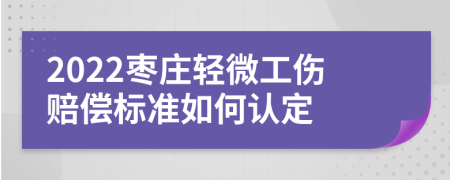 2022枣庄轻微工伤赔偿标准如何认定