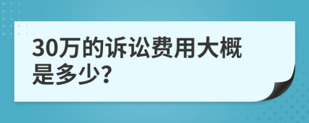 30万的诉讼费用大概是多少？