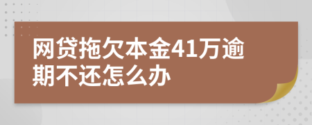 网贷拖欠本金41万逾期不还怎么办