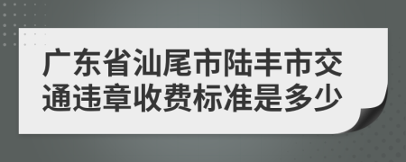 广东省汕尾市陆丰市交通违章收费标准是多少