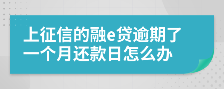 上征信的融e贷逾期了一个月还款日怎么办