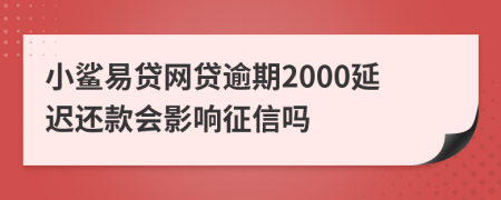 小鲨易贷网贷逾期2000延迟还款会影响征信吗