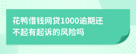 花鸭借钱网贷1000逾期还不起有起诉的风险吗