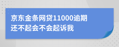 京东金条网贷11000逾期还不起会不会起诉我