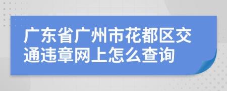 广东省广州市花都区交通违章网上怎么查询