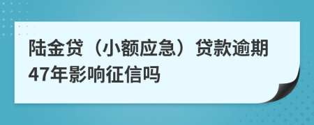 陆金贷（小额应急）贷款逾期47年影响征信吗