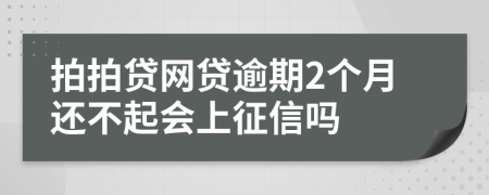 拍拍贷网贷逾期2个月还不起会上征信吗