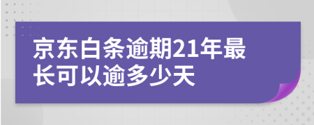 京东白条逾期21年最长可以逾多少天